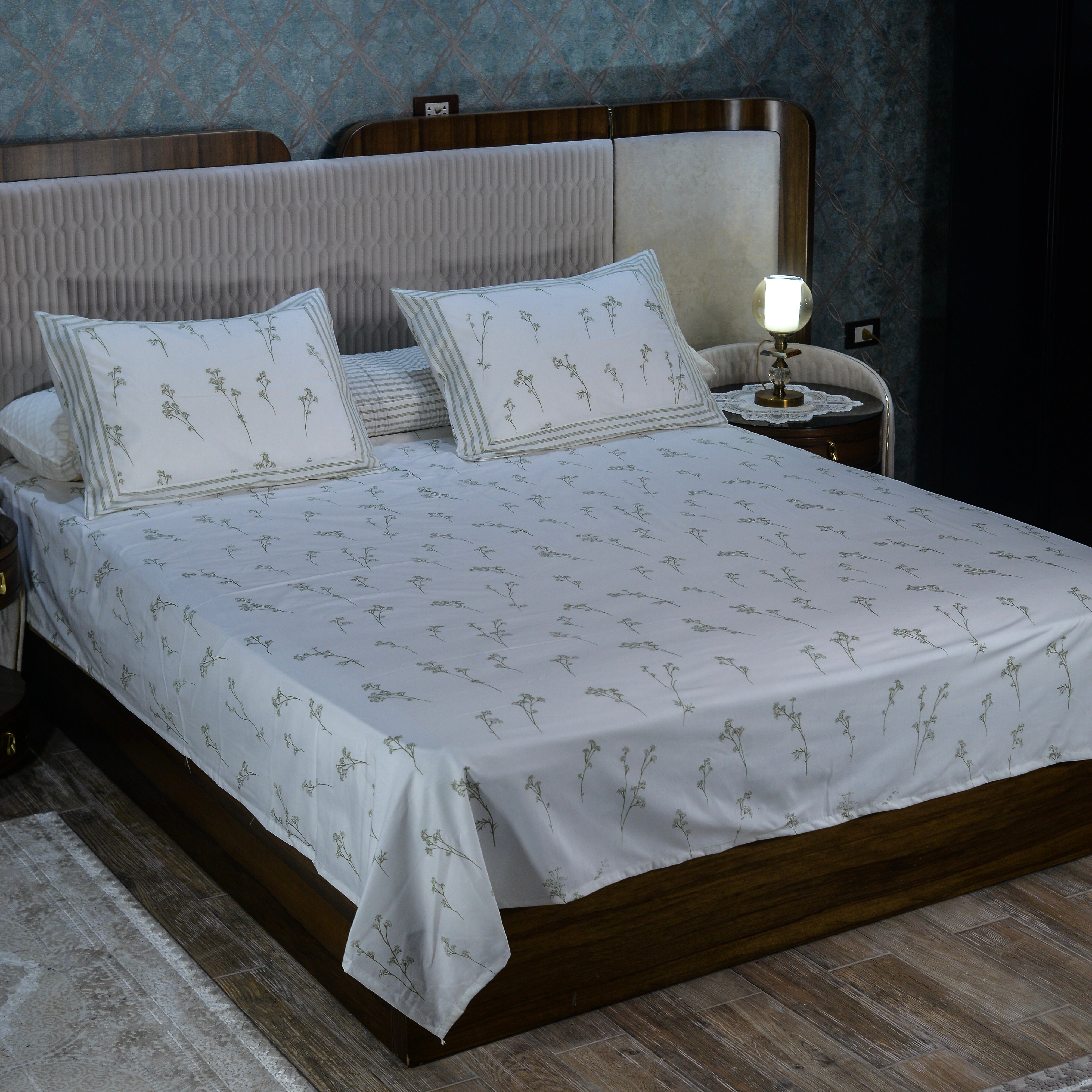 Sage blossom bedsheet