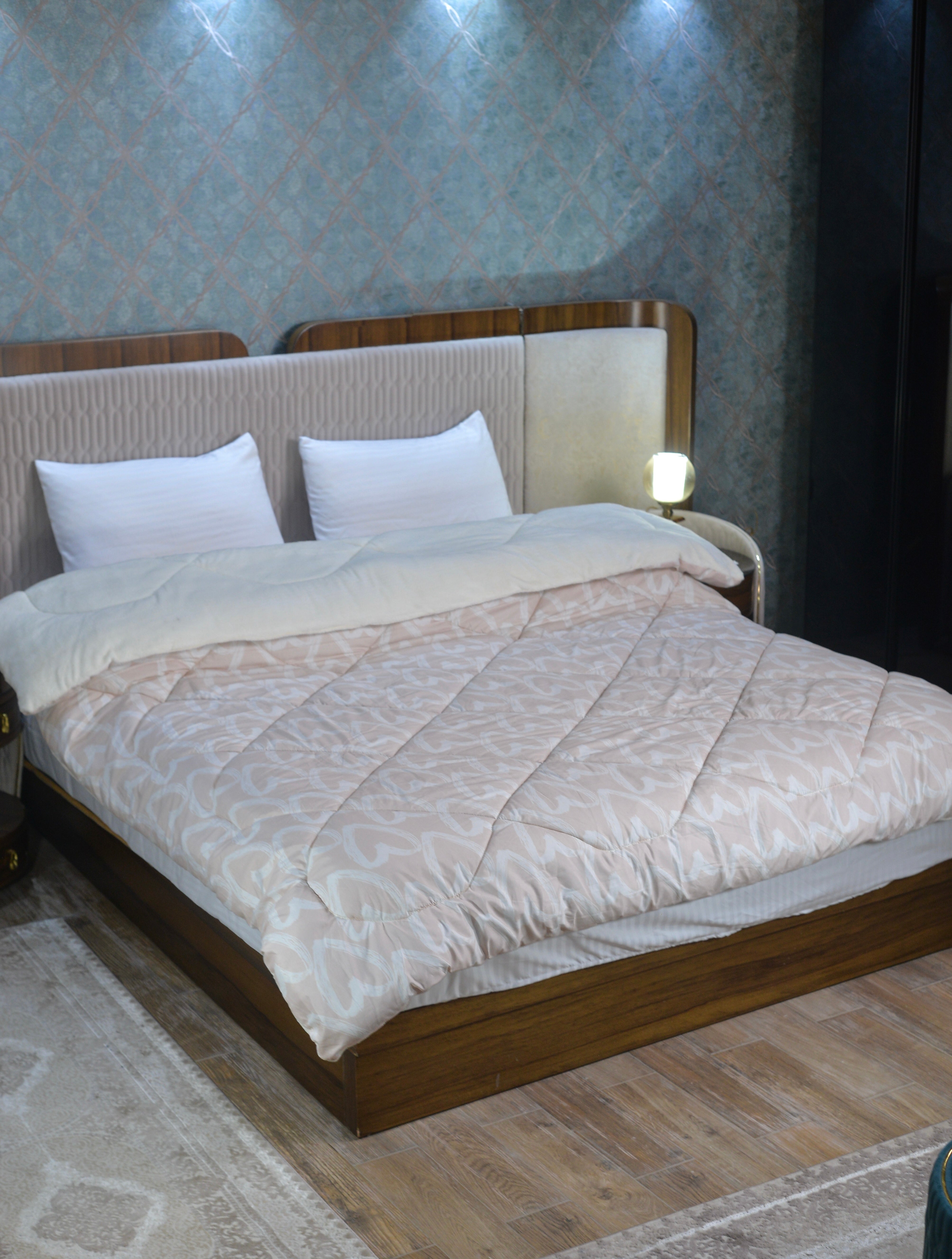 Blush Hearts Double Face Duvet