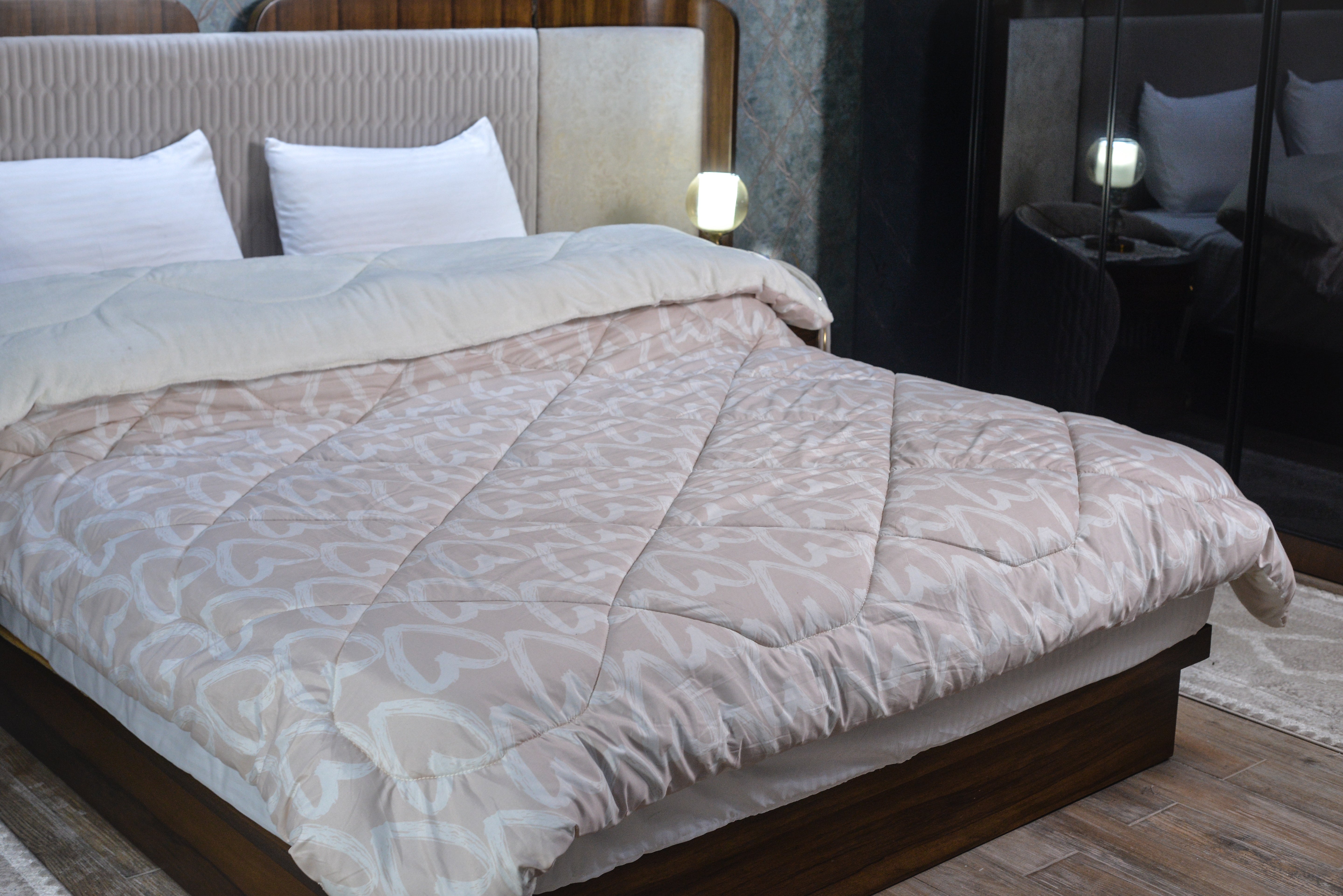 Blush Hearts Double Face Duvet