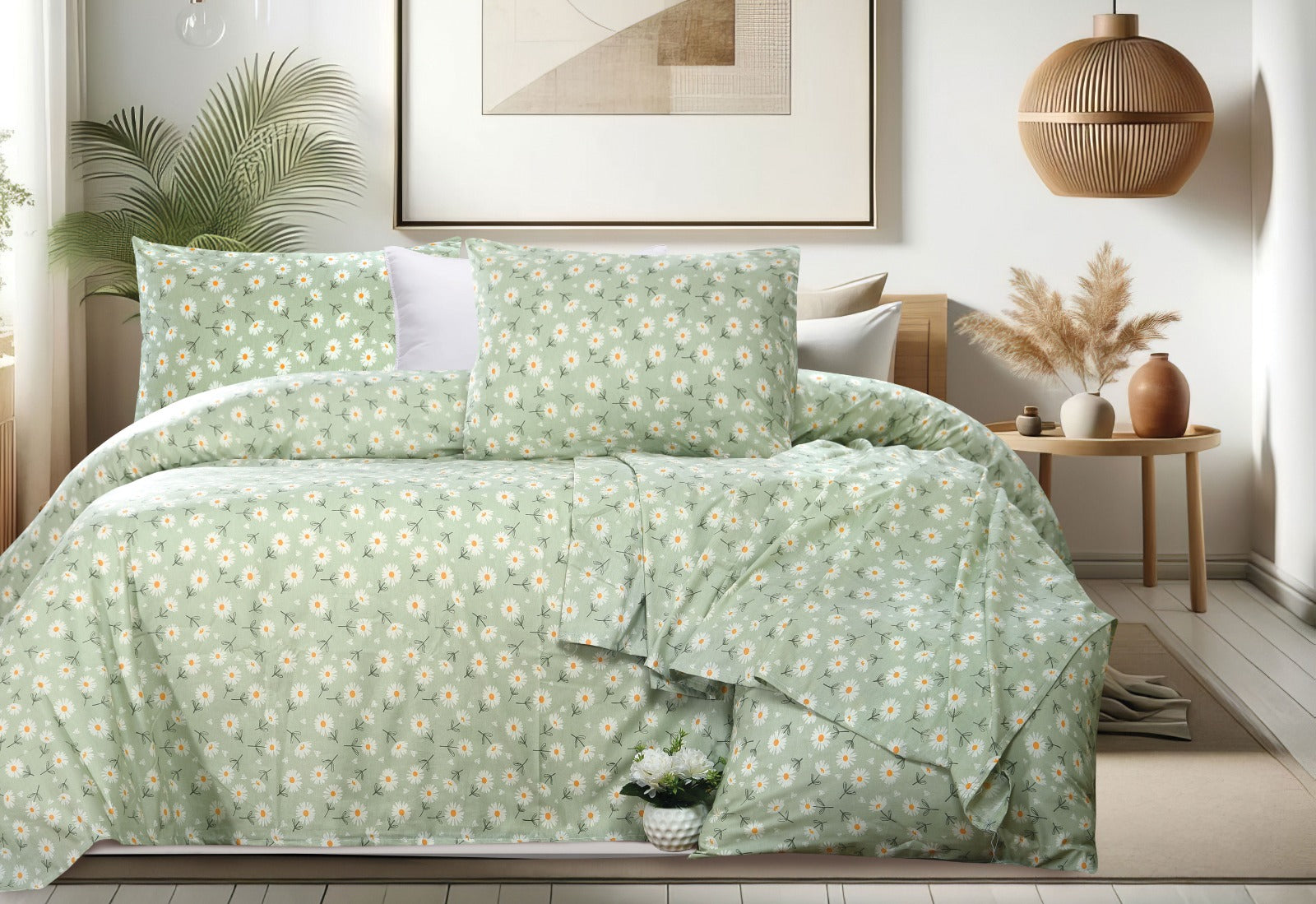 Mint Floral Bedsheet