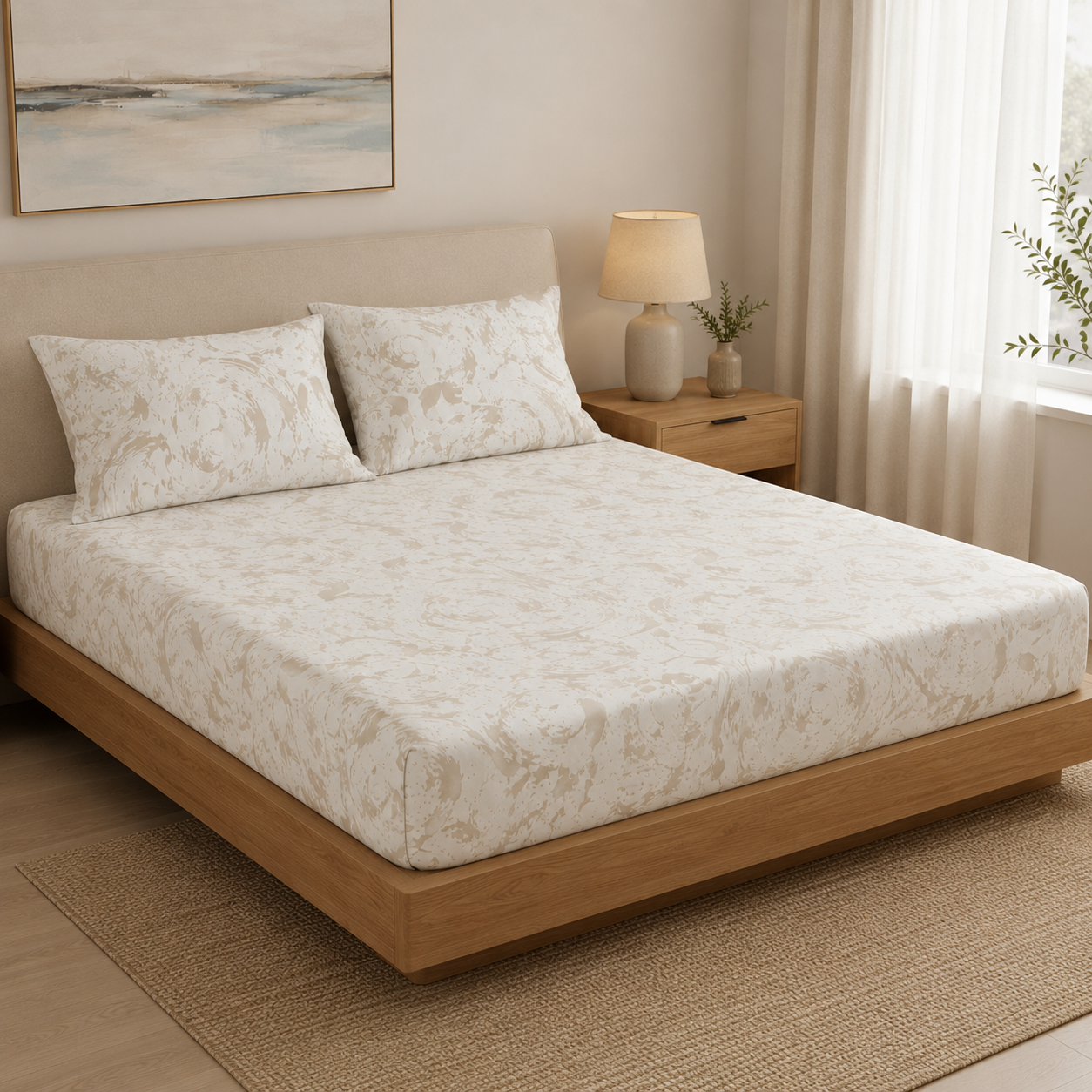 Beige whisper bedsheet