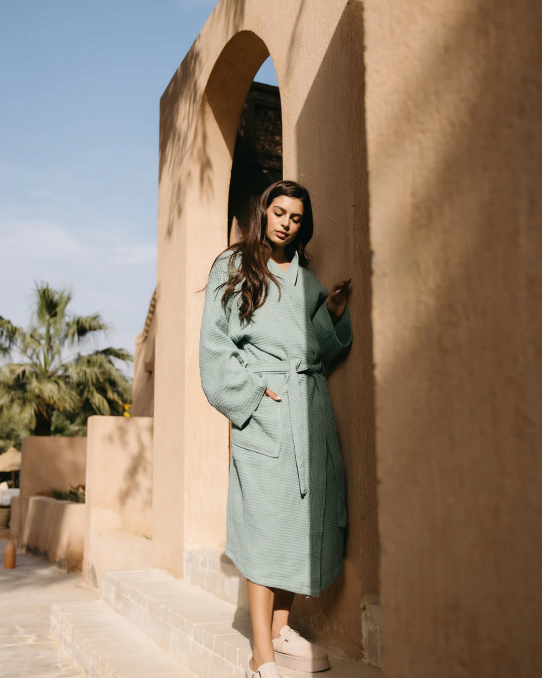 100% Cotton Waffle Bathrobe