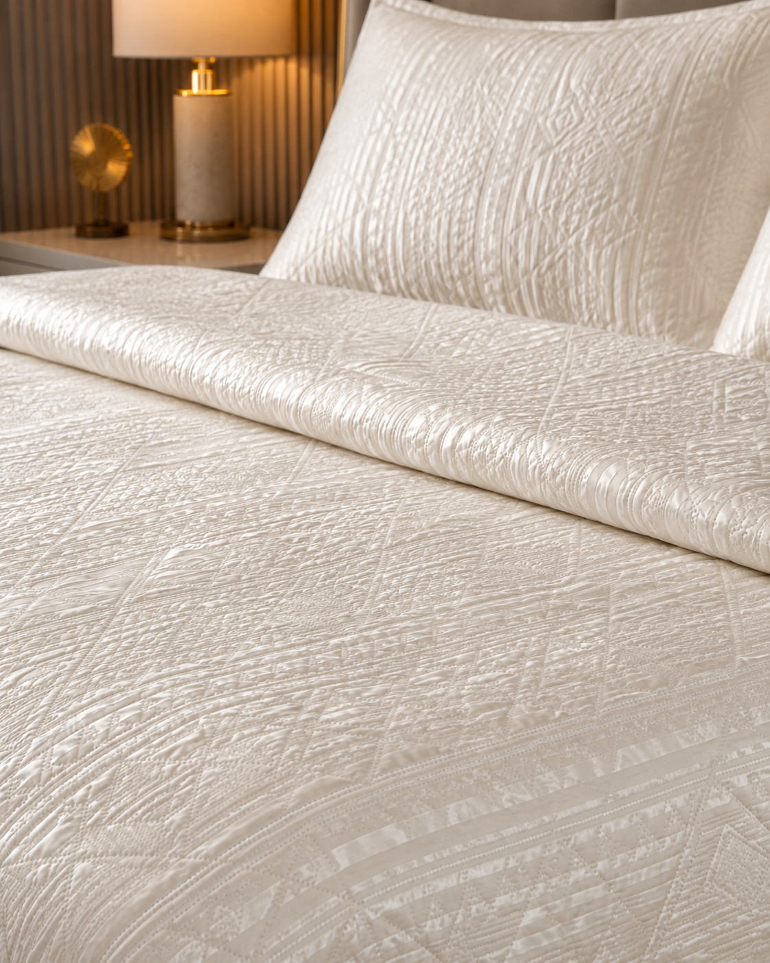 Ivory Striped Coverlet