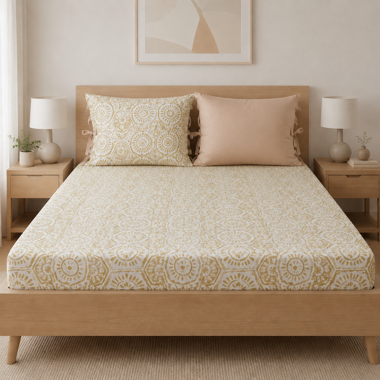 Golden Bloom Bedsheet
