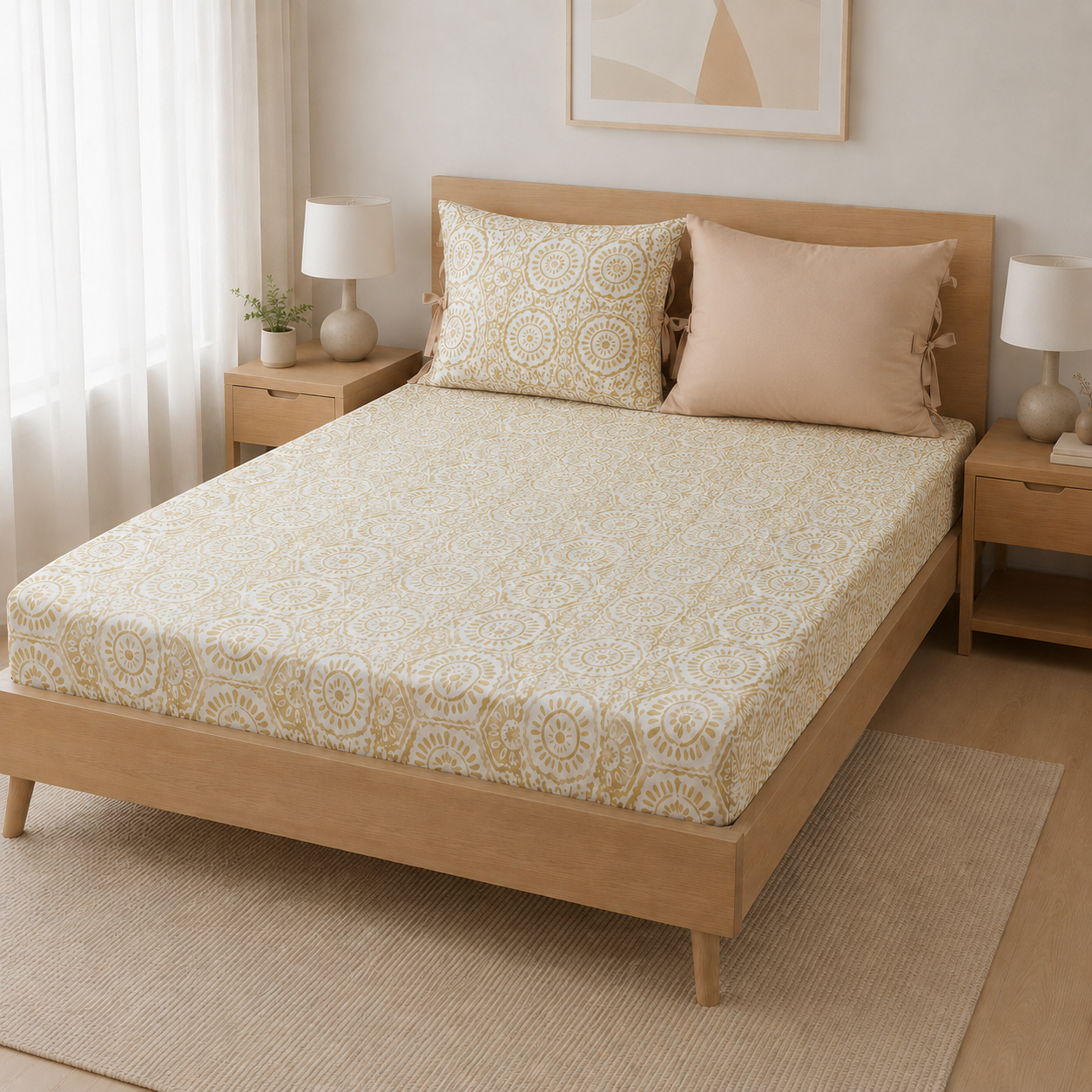 Golden Bloom Bedsheet
