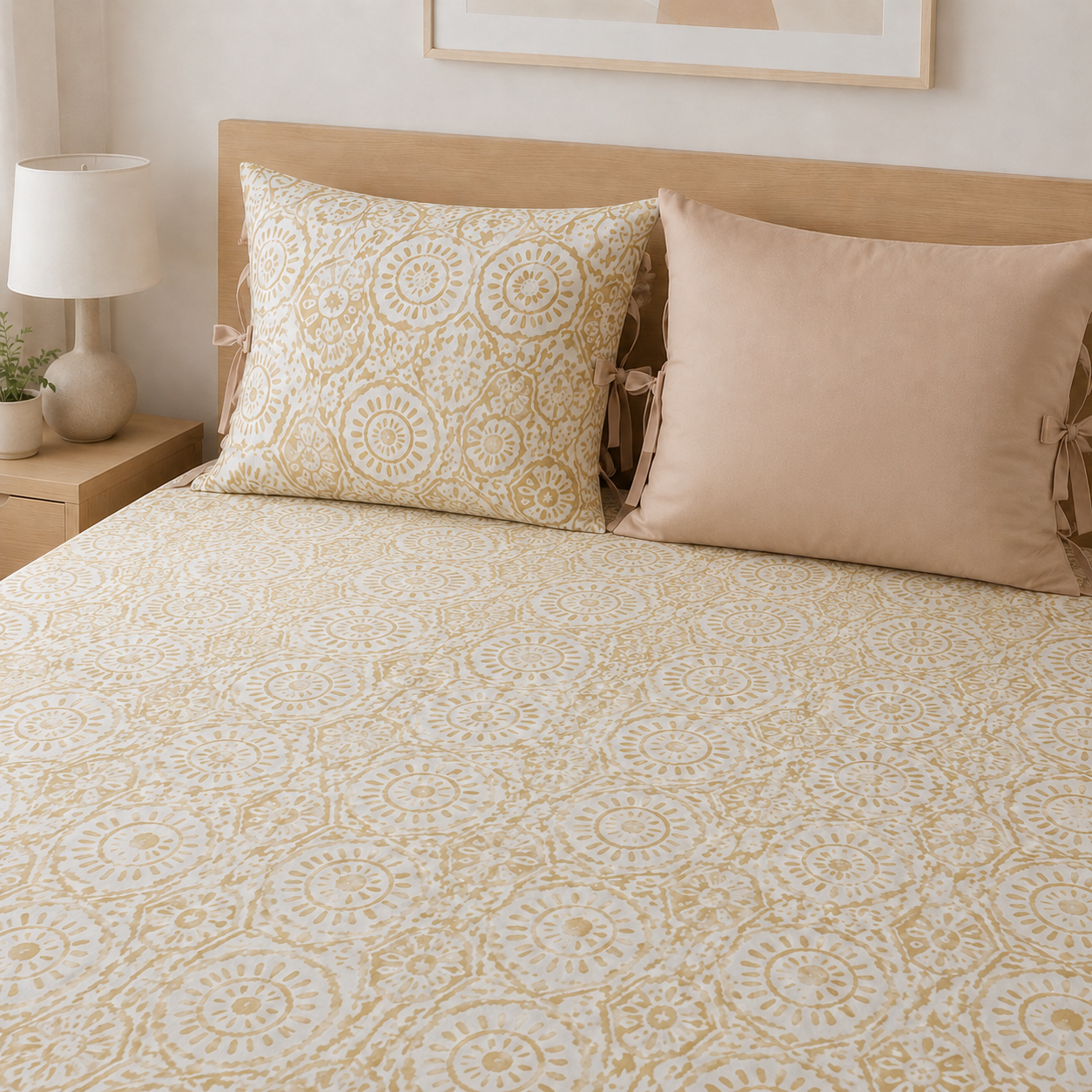 Golden Bloom Bedsheet