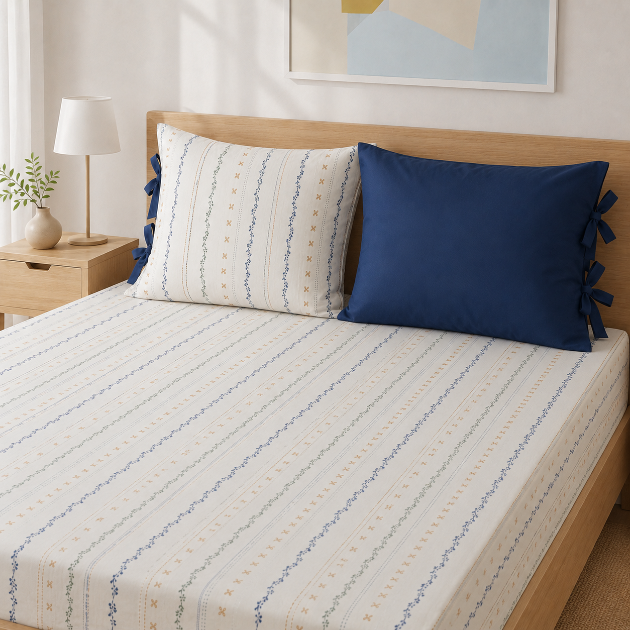 Navy Garden Bedsheet