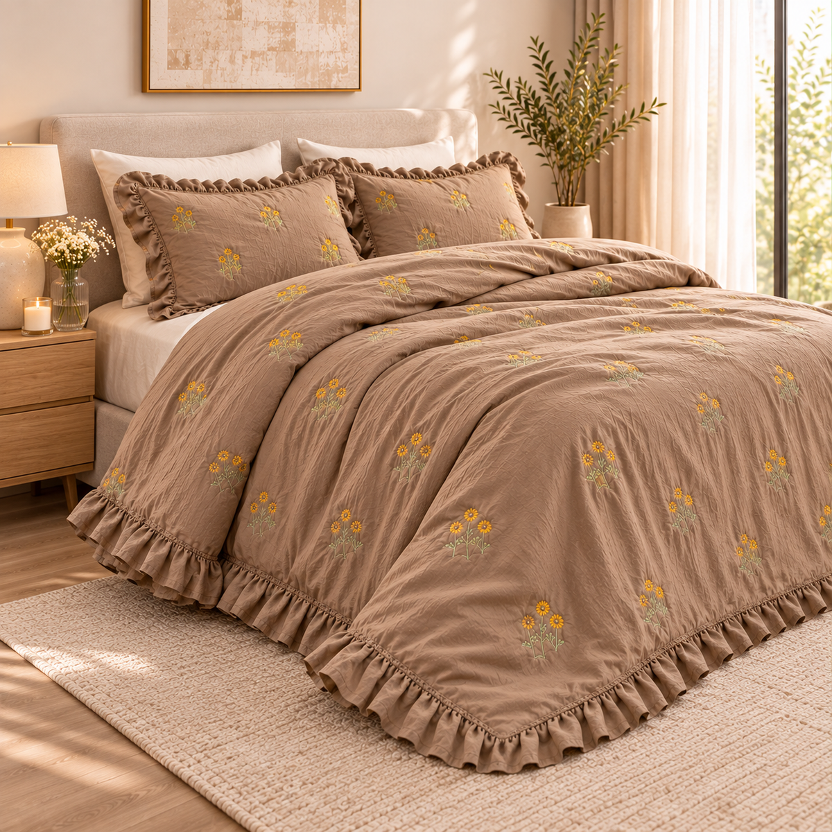 Wildflower Embroidered Coverlet