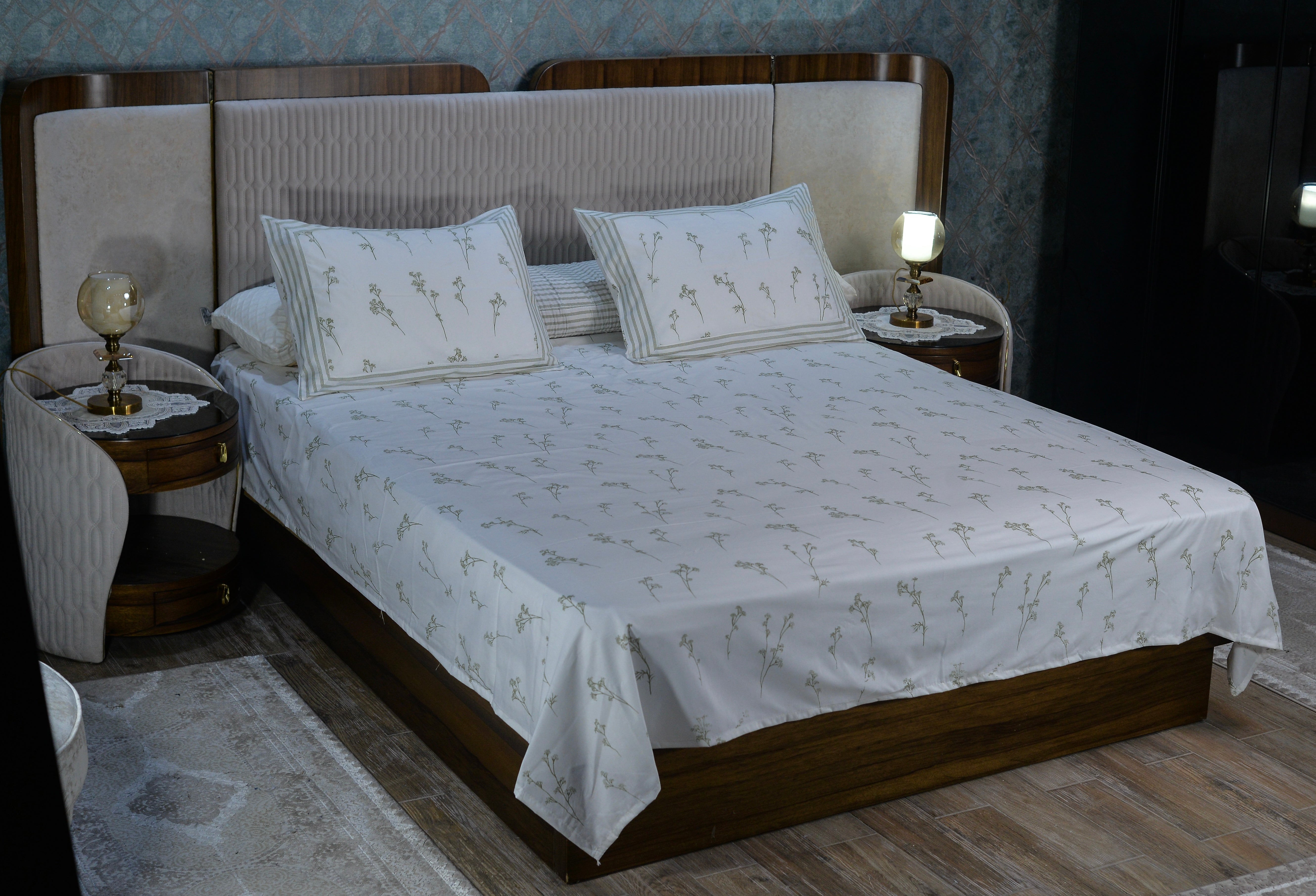 Sage blossom bedsheet