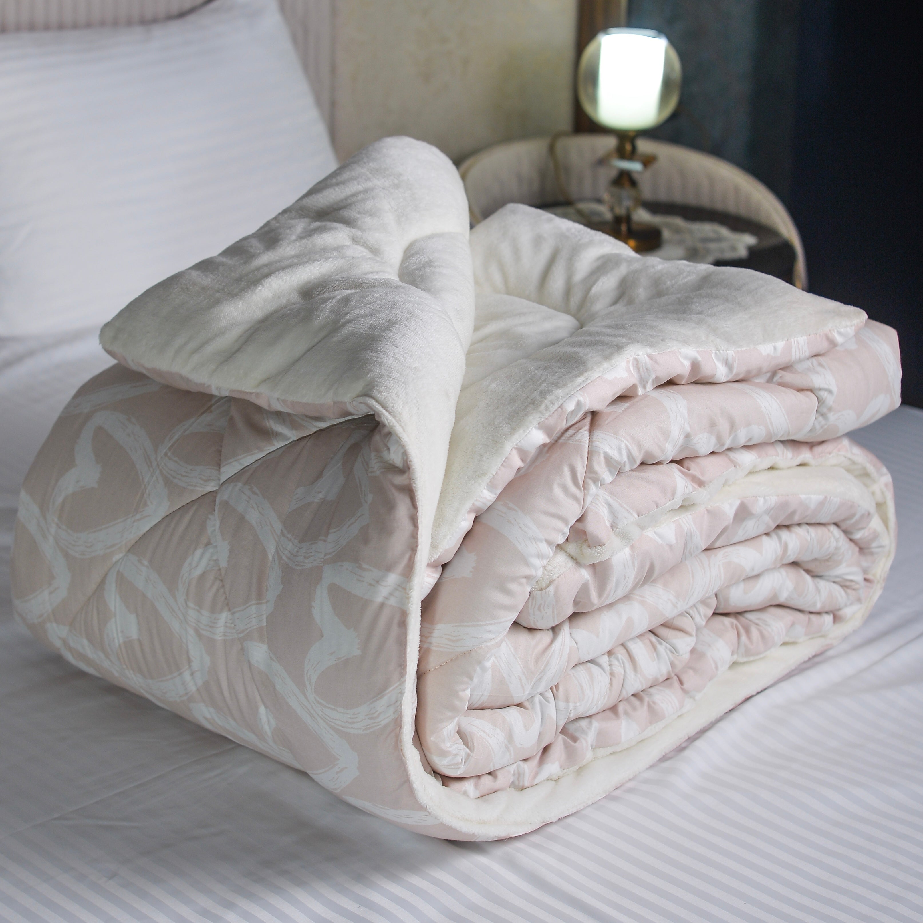 Blush Hearts Double Face Duvet