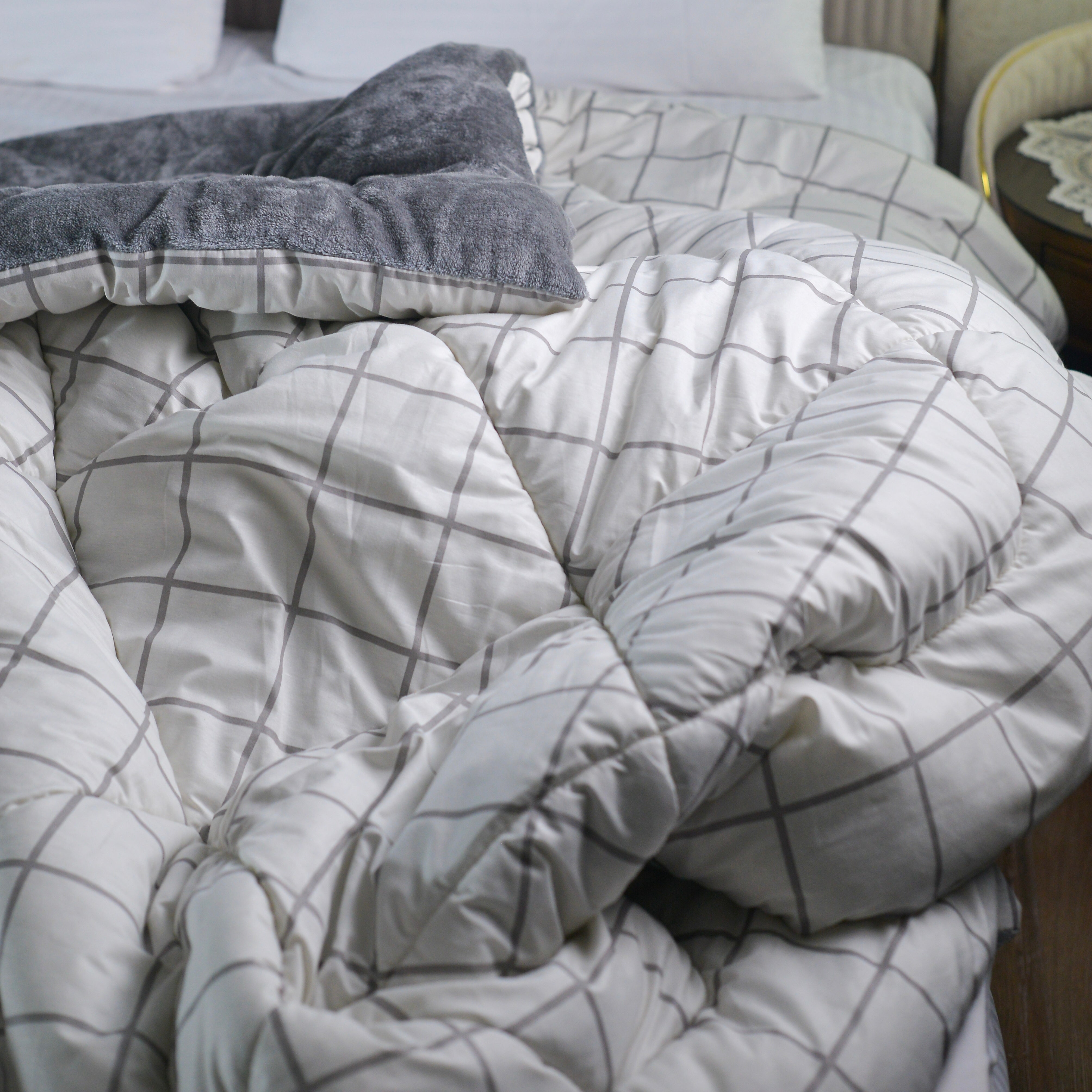 Urban Grid Double Face Duvet