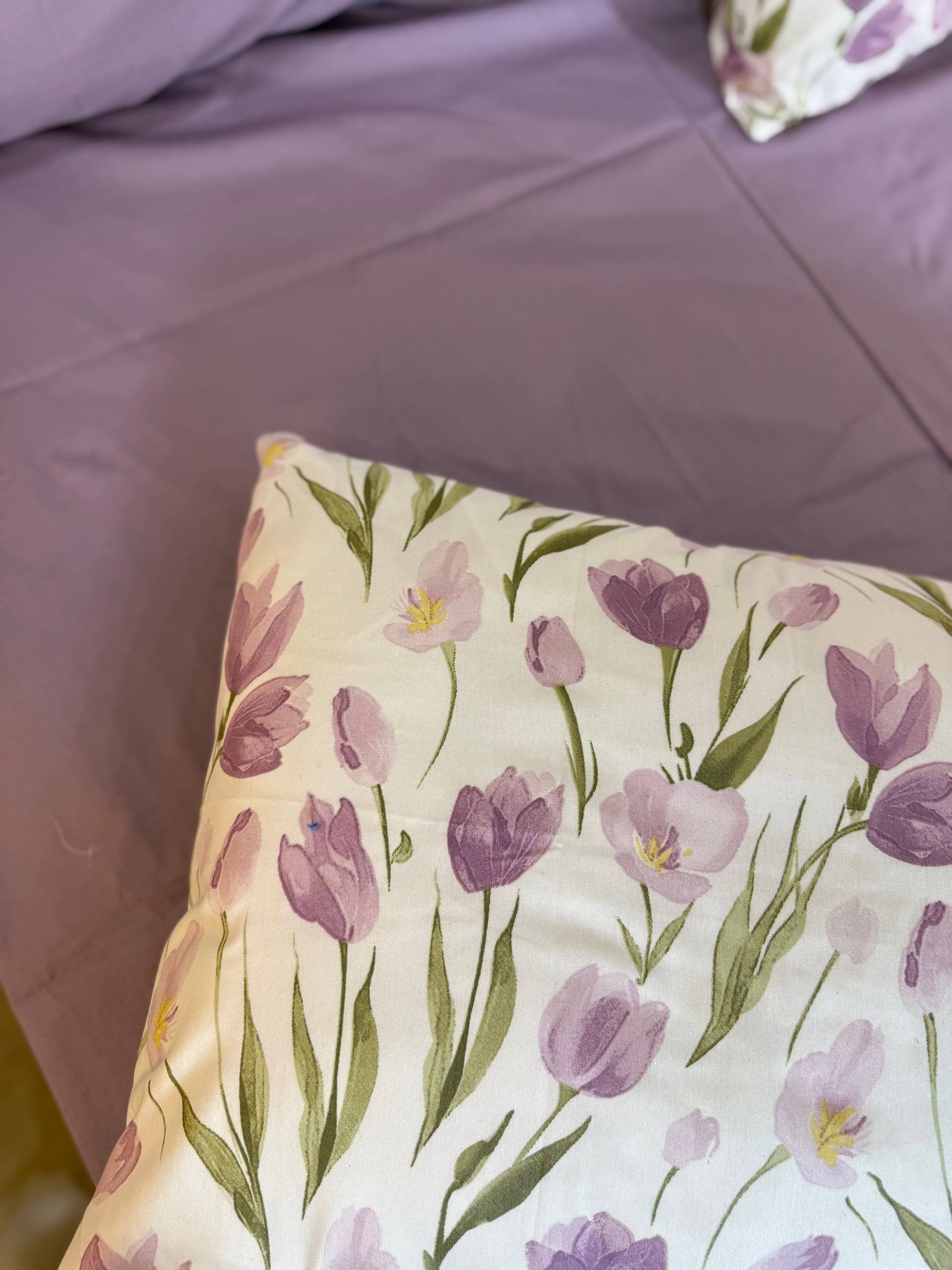 ملاءة سرير براوني فلورال قطن ناعم