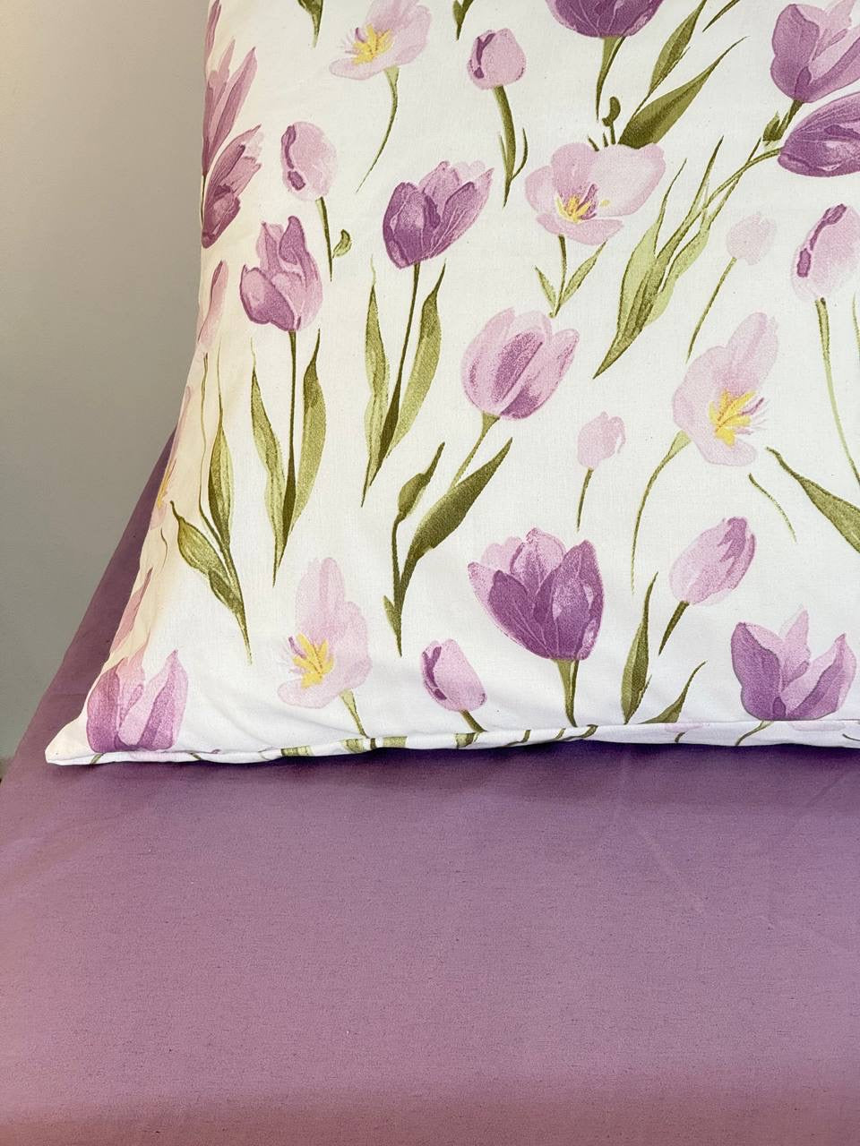 ملاءة سرير براوني فلورال قطن ناعم