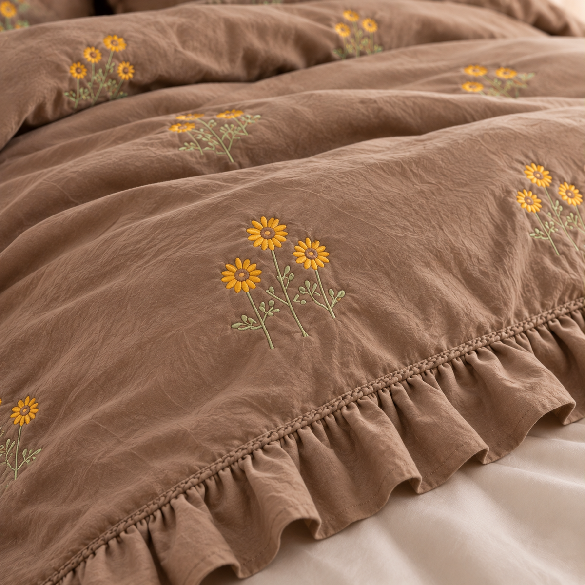 Wildflower Embroidered Coverlet