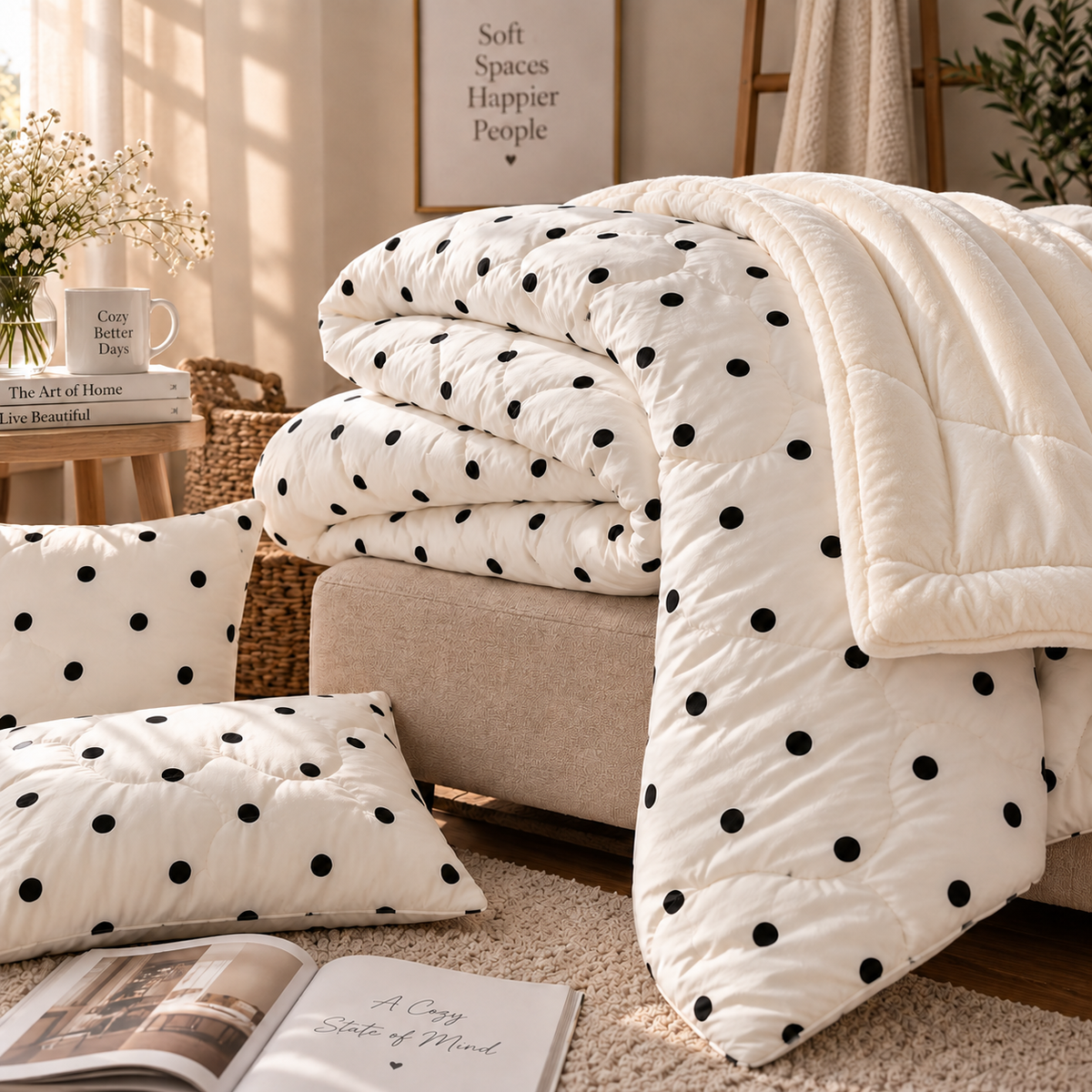 Double-faced Polka dot Duvet